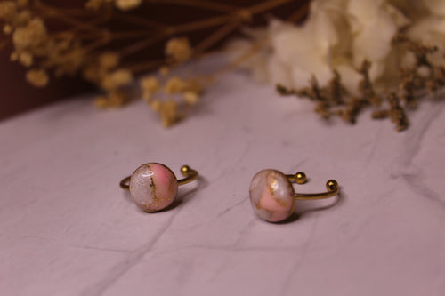 Bague - rose marbré