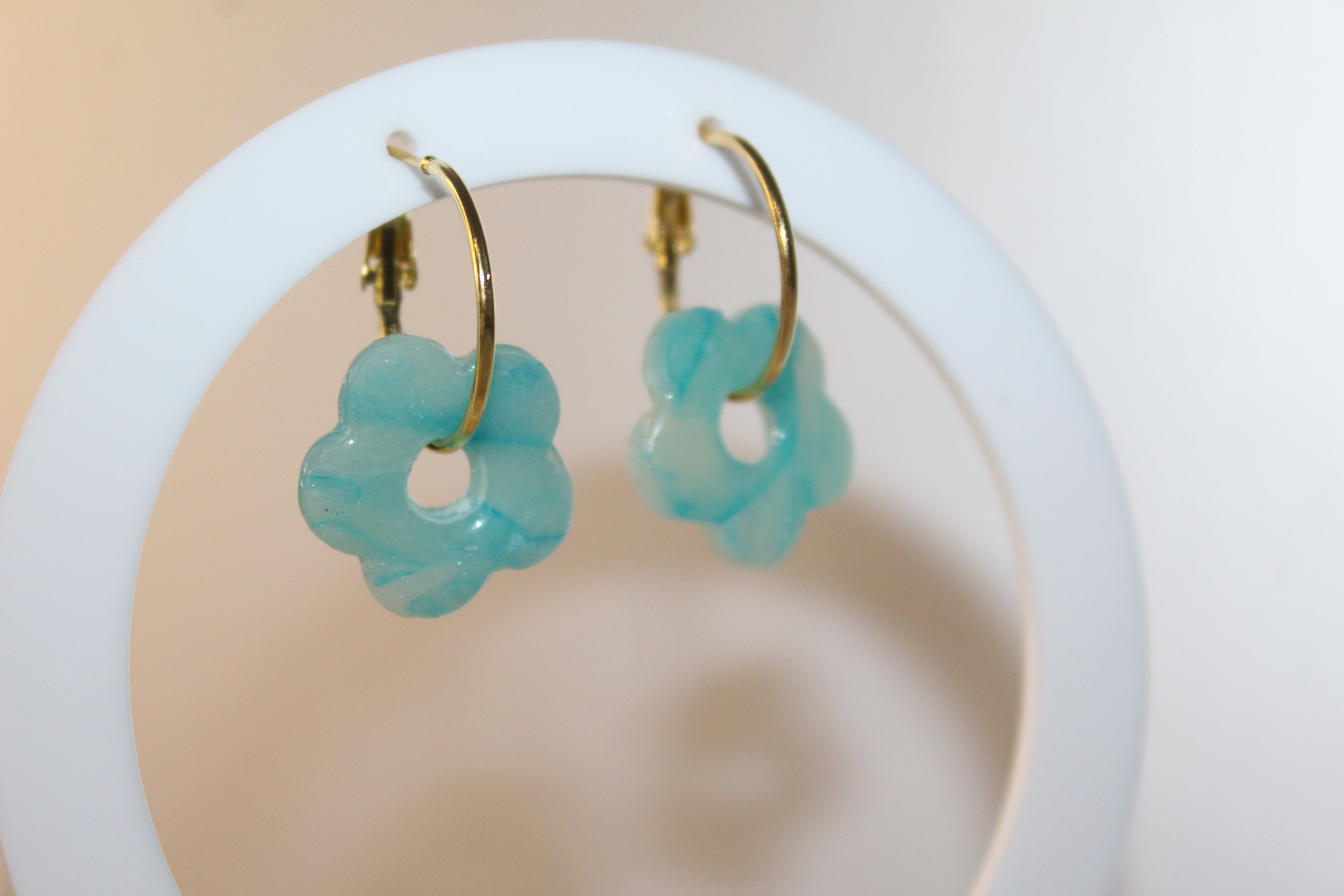 Pampilles petites fleurs - vert d'eau, turquoise et bleu lagon